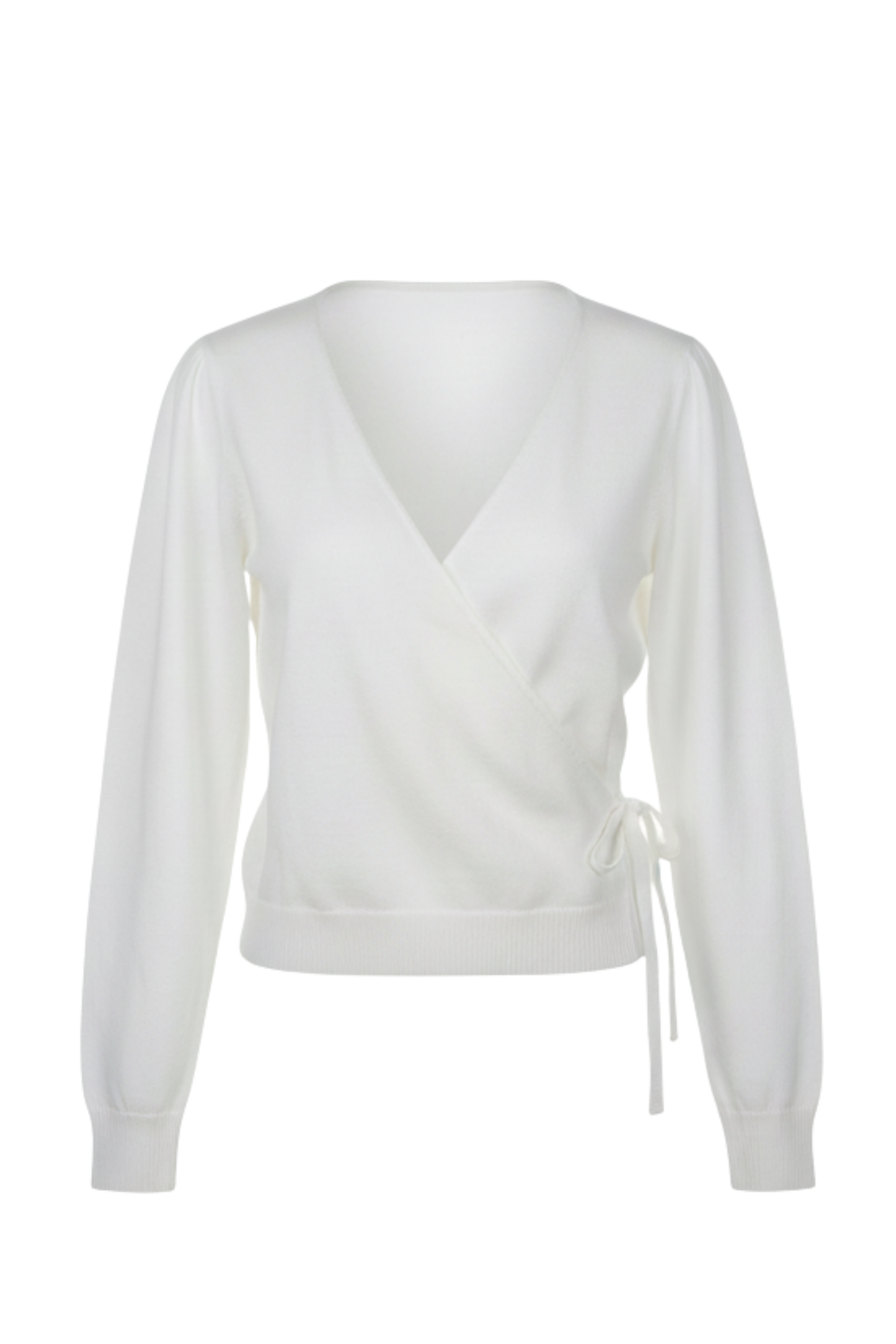 Ladies’ Wrap Style Knit Top with Tie Detail