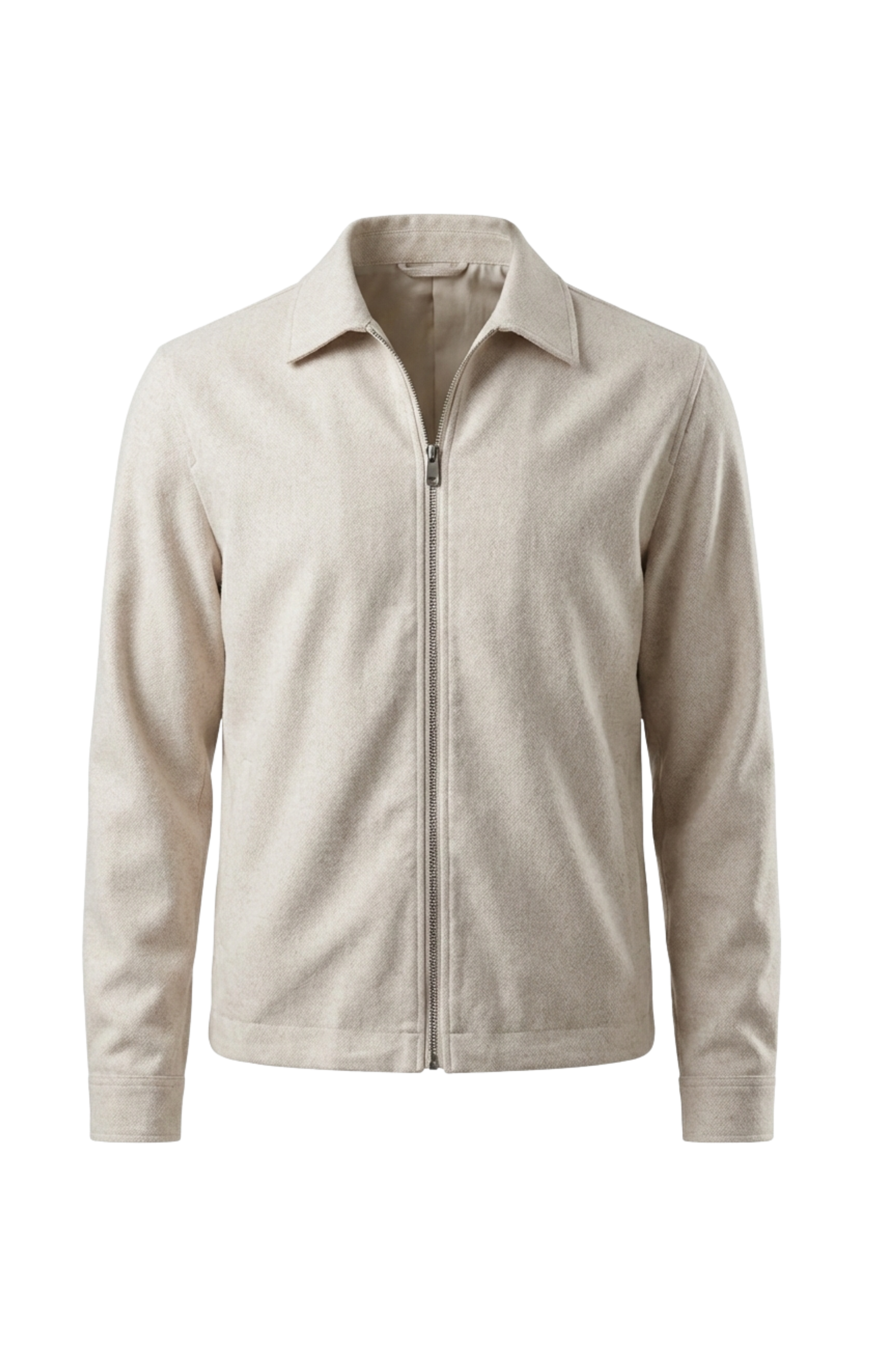 Men’s Linen-Blend Zipper Front Woven Jacket