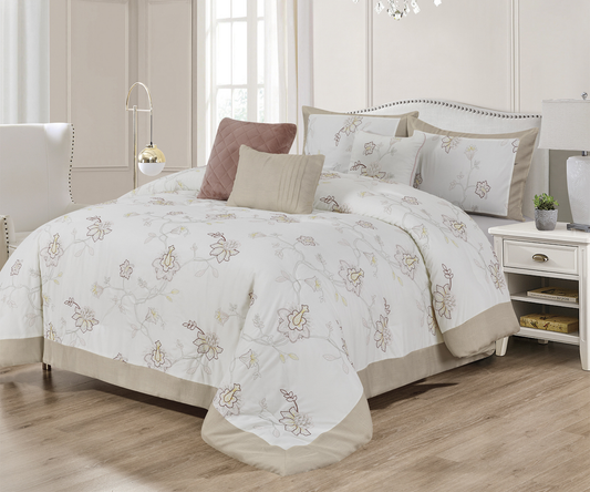 7 Piece Embroidery Comforter Set