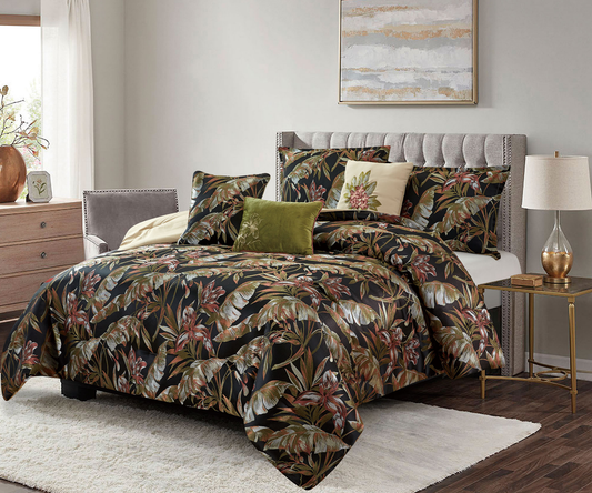 7 Piece Luxury Jacquard Comforter Set