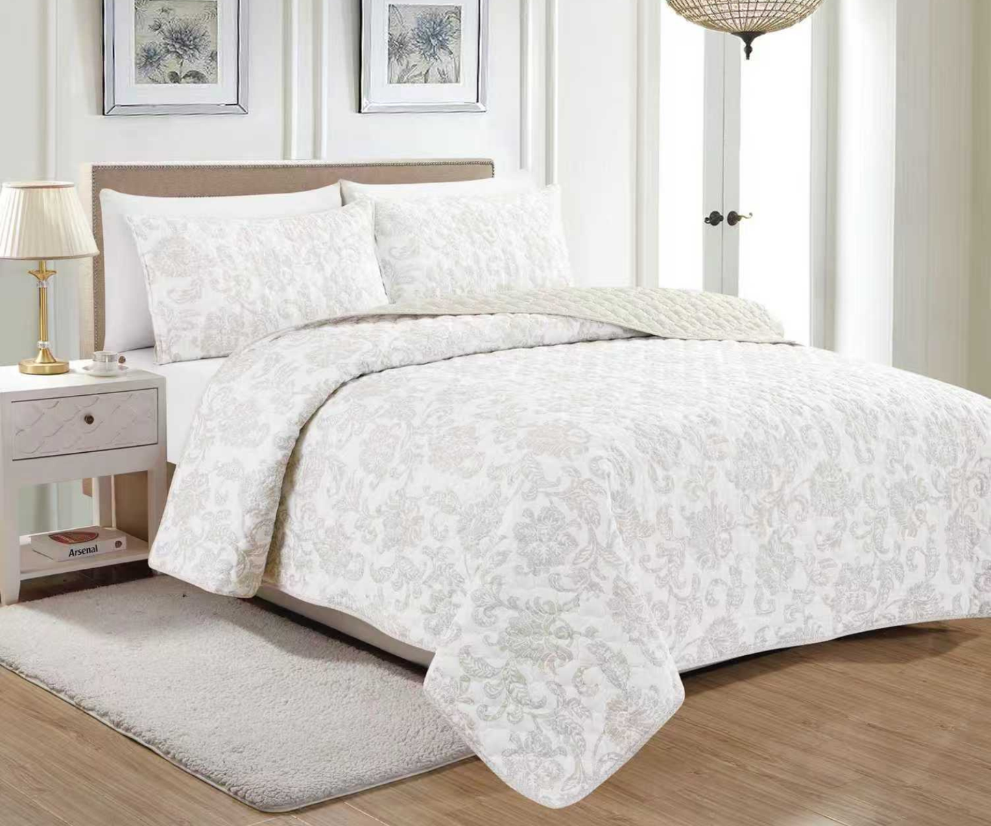 3 Piece Printed Quilt Set