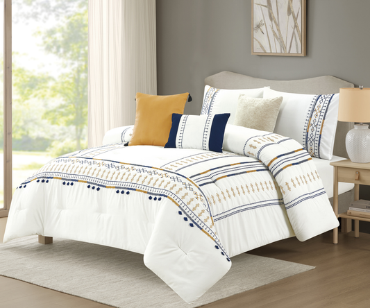 7 Piece Embroidery Comforter Set