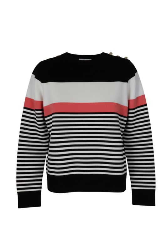 Women’s Striped Crew Neck Knit Pullover