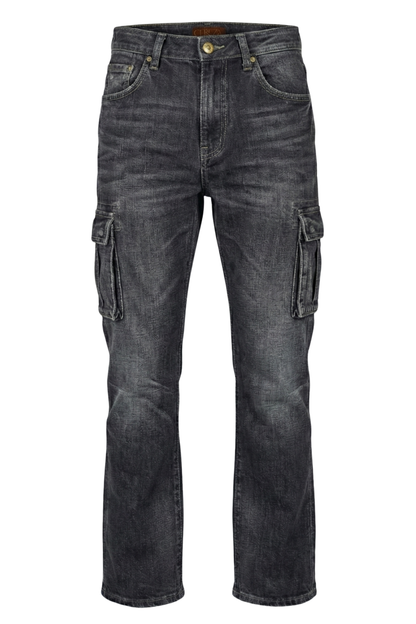 Ladies Acid Wash Wide Leg Jeans With Cargo