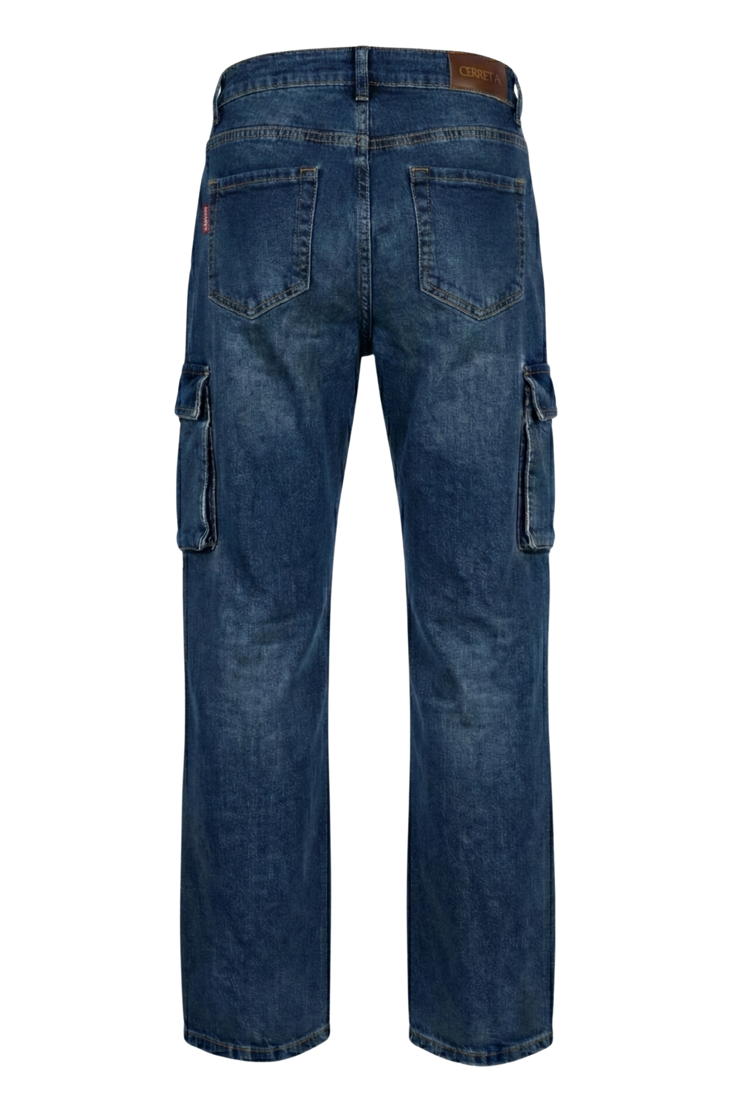 Ladies Acid Wash Wide Leg Jeans With Cargo