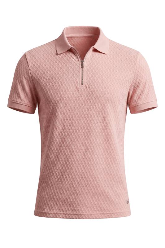 Men’s Polo T-Shirt with Quarter Zip