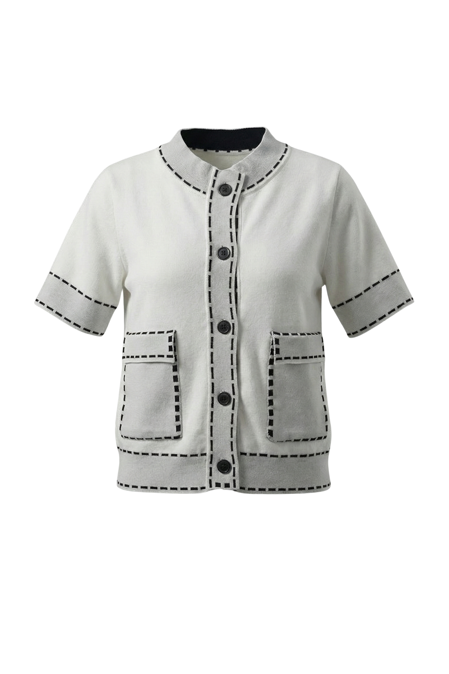 Women’s Short-Sleeve Buttoned Knit Top