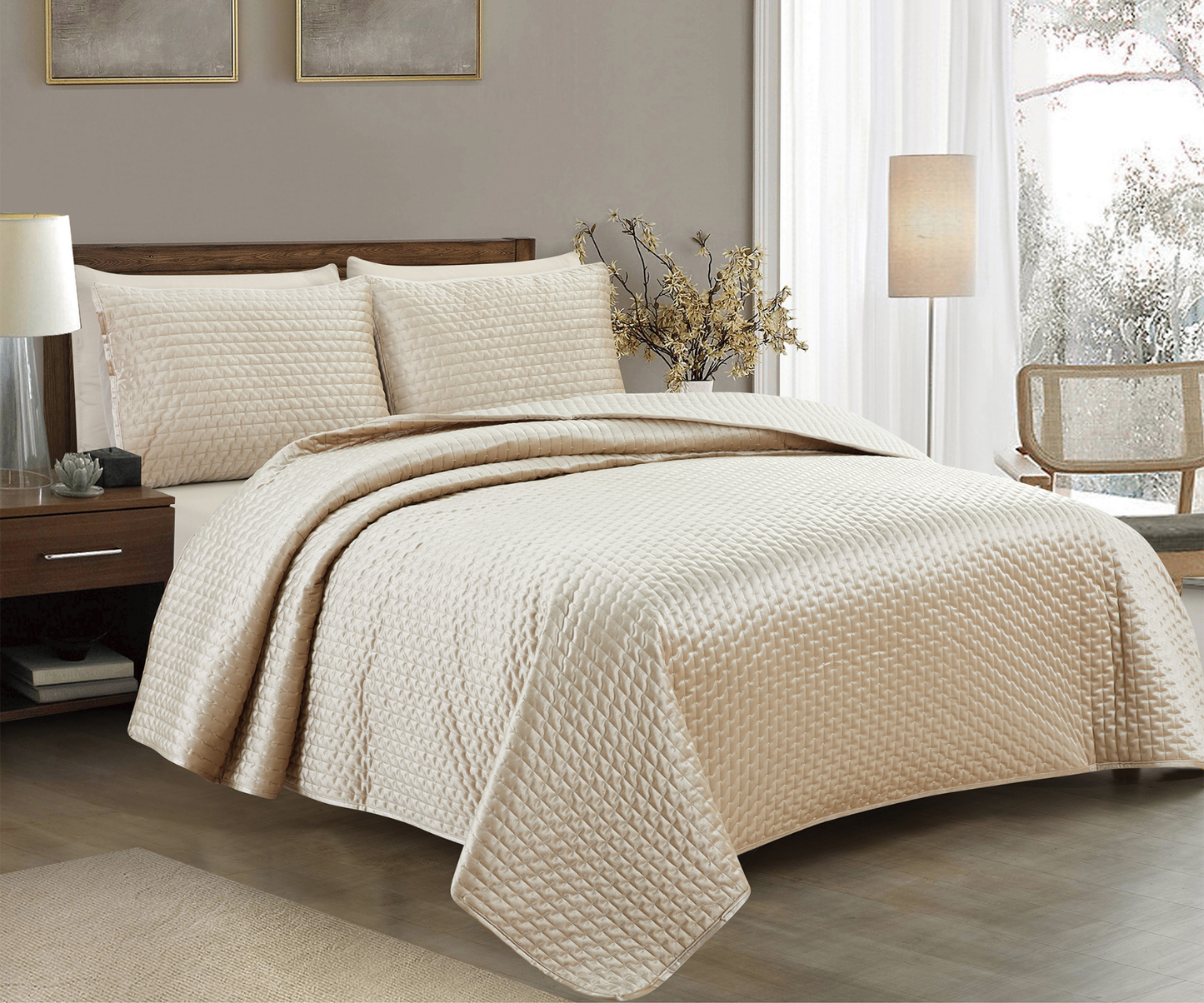 3 Piece Velvet Quilt