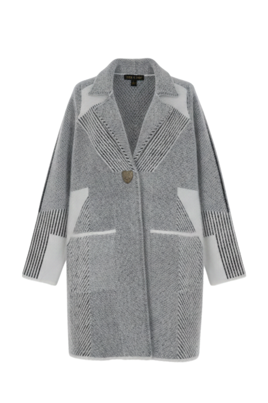 Women’s Longline Jacquard Knit Coatigan