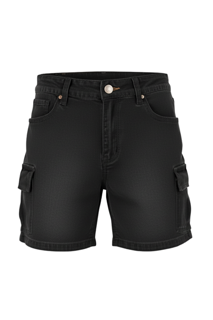 Ladies Stretch Denim Shorts With Cargo