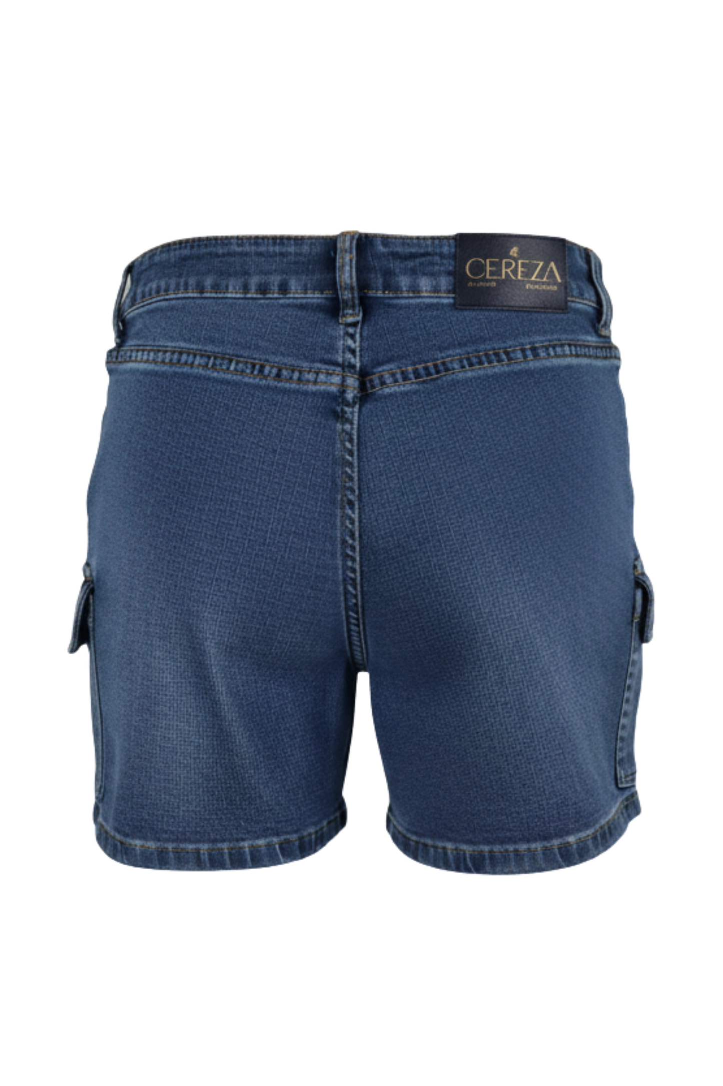 Ladies Stretch Denim Shorts With Cargo