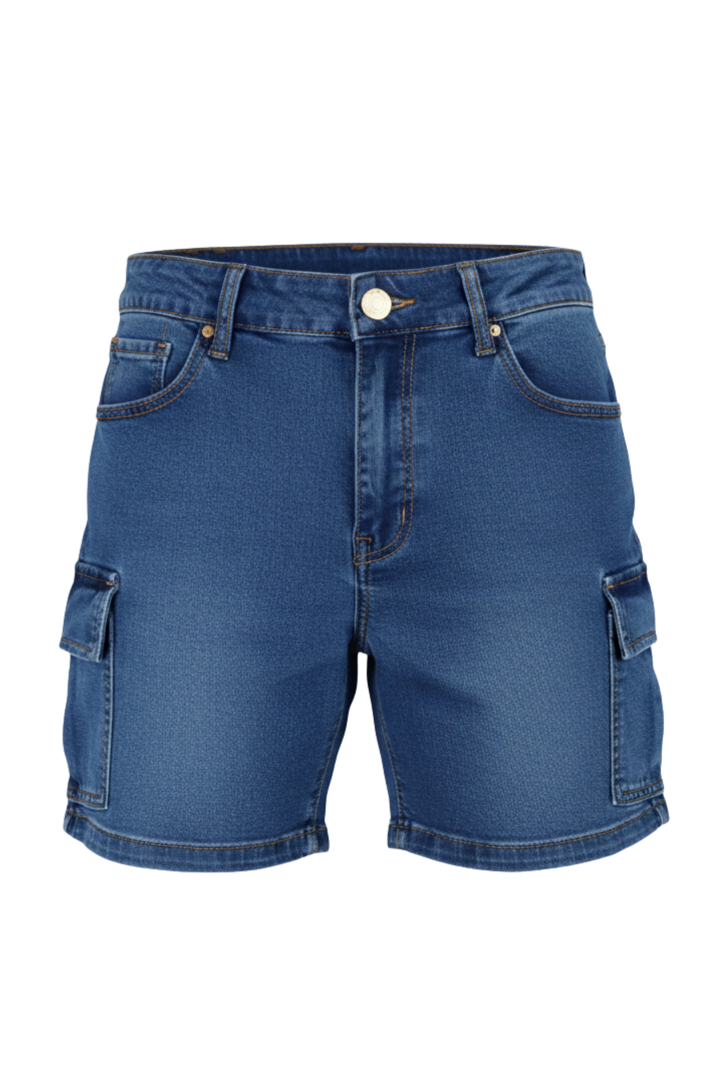 Ladies Stretch Denim Shorts With Cargo