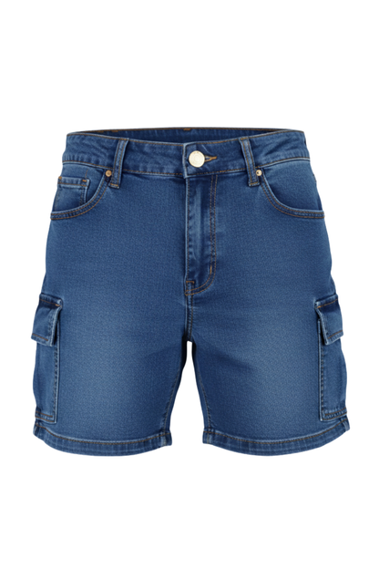 Ladies Stretch Denim Shorts With Cargo