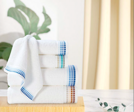 Dobby Border Towel With Dyed Weave Design