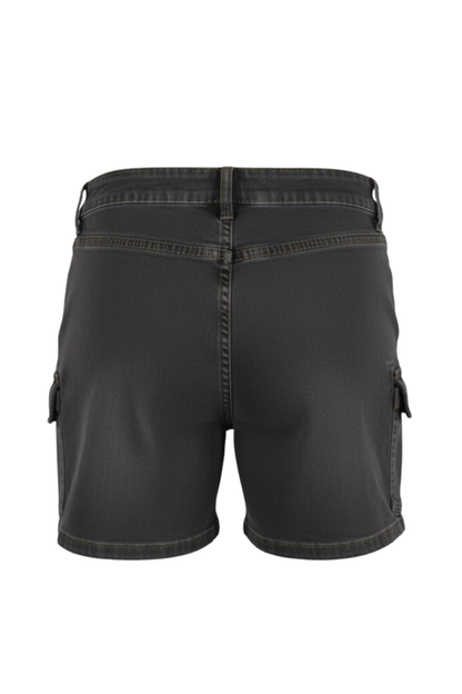 Ladies Stretch Denim Shorts With Cargo
