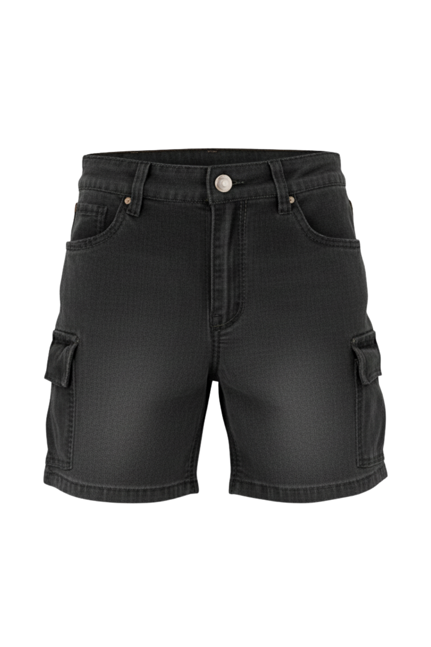 Ladies Stretch Denim Shorts With Cargo
