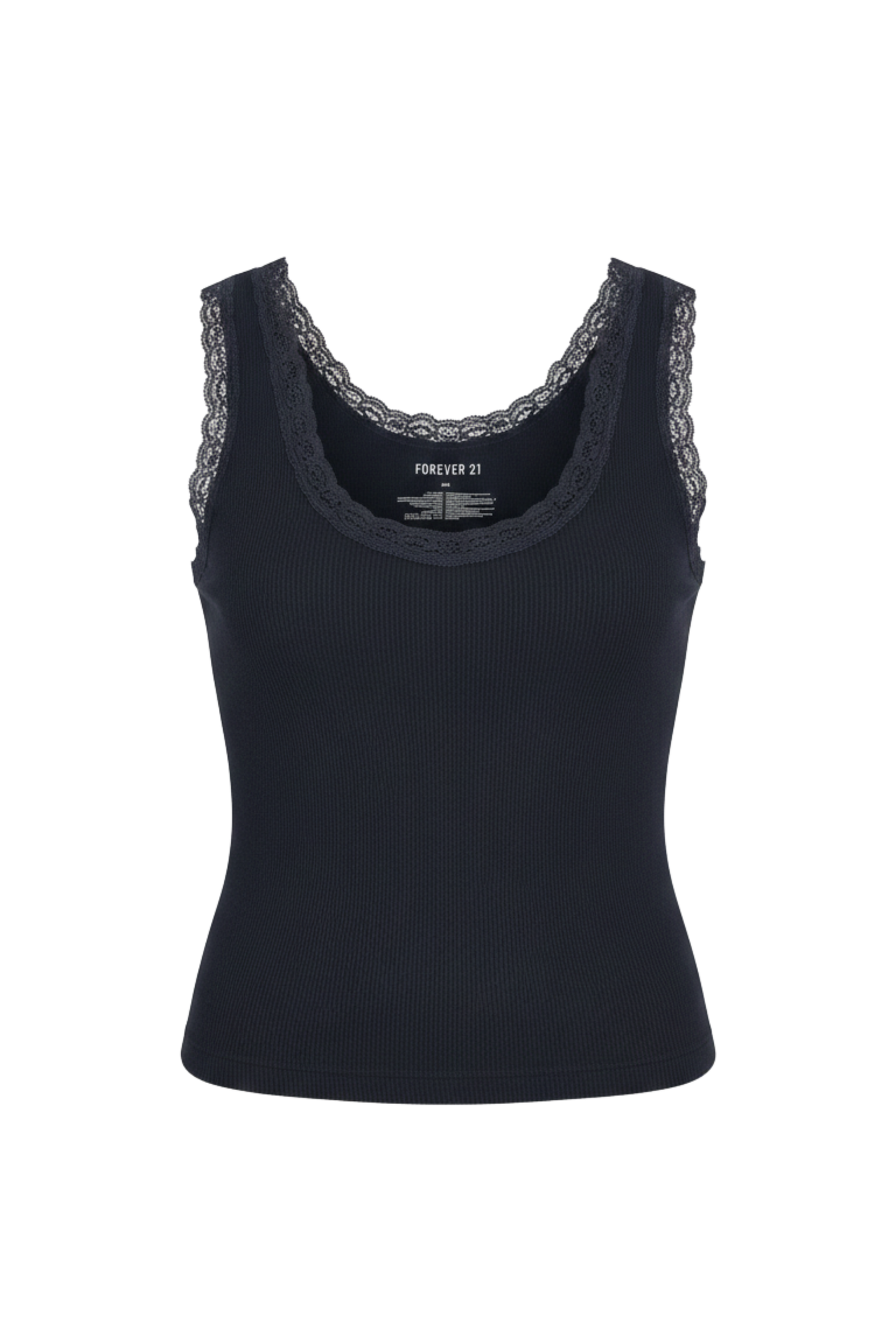 Ladies Basic Cami Rib With Lace