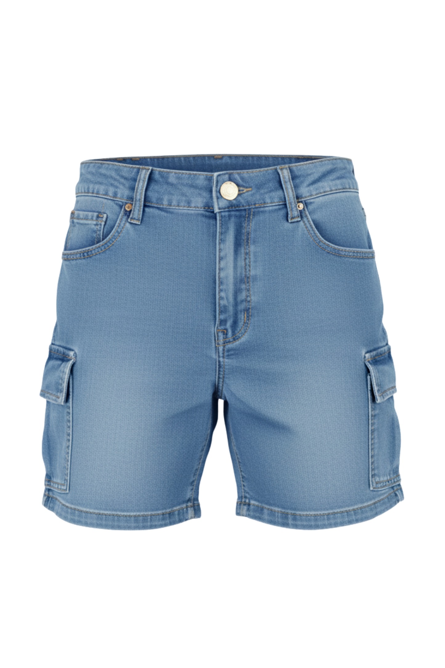 Ladies Stretch Denim Shorts With Cargo