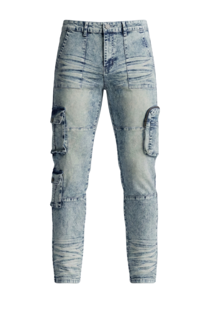 Men’s Slim Fit Cargo Denim Jeans