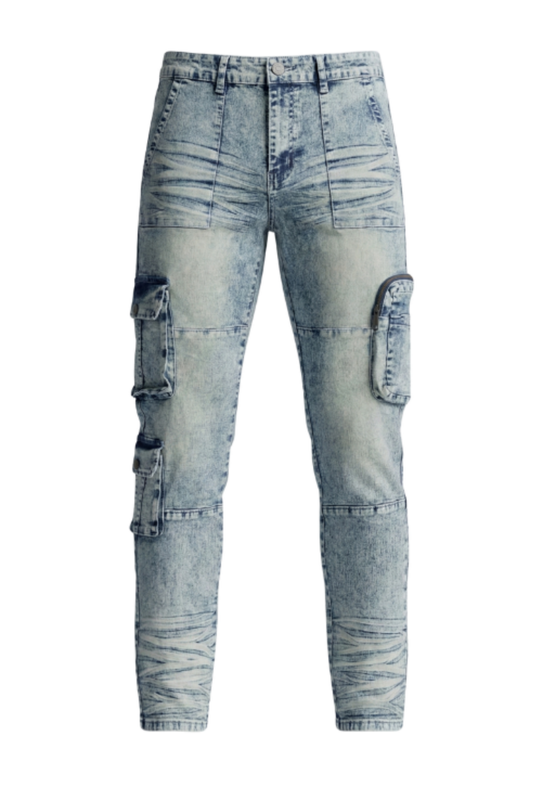 Men’s Slim Fit Cargo Denim Jeans