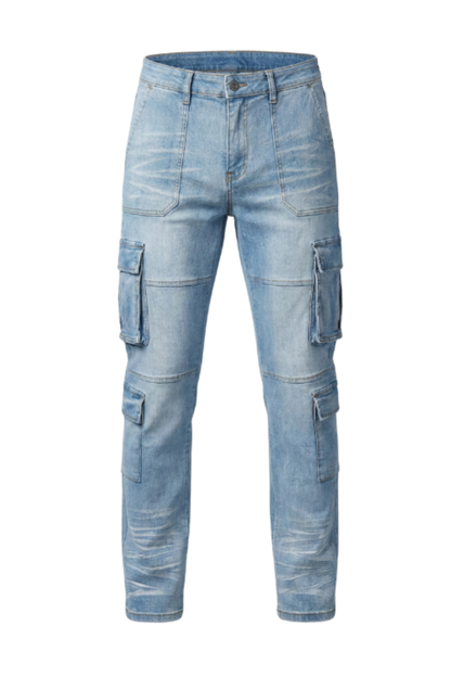 Men’s Slim Fit Cargo Denim Jeans