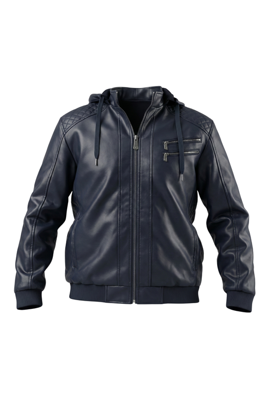 Men’s Woven PU Jacket With Hood
