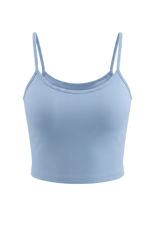 Knit Ladies Knitted Sport Basic Strap Top With Bra Cup